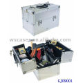 2014 strong aluminum tool box with 4 plastic trays&adjustable compartments on the case bottom from China manfacturer